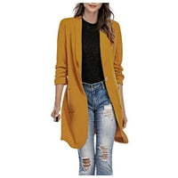 Hunpta Womens Long Coat Lapel Trench Jacket Cardigan дълъг тънък гащеризон с джоб