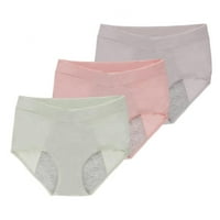 Периодиране на бельо за жени менструални бикини Теч Proof High Toist Памучен памук следродилни гащички Пакет пакет