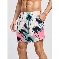 Мъжки плувни стволове отпечатани бързи сухи летни дъски къси панталони ежедневни сърфисти плажни спортни шорти бански костюм с джобове мъжки панталони