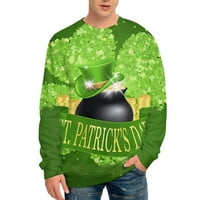 Моден моден печат на Свети Патрик за разхлабени ризи с дълъг ръкав за мъже и жени мента зелено xxxll