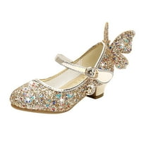 Mikilon Infant Kids Baby Girls Crystal Bling Butterfly Single Princess Shoes Сандали Момичета сандали Toddler 10.5- години на клирънс