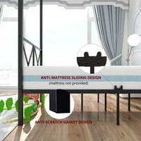 Siavonce Queen Size Modern Metal Canopy Bed
