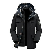 Voncos Мъжки клирънс на качулката- модно изхранване тънък прилепнал лек дълъг ръкав двубой комплект ежедневно топло пуловерно палто за мъже черен размер 5xl