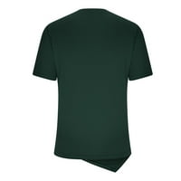 Scyoekwg твърд цвят дамски върхове облечени ежедневни модерни тениски за кръг врат летни върхове елегантни удобни свободни кратки ръкави блузи зелени xxxxl