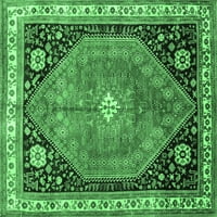 Ahgly Company Indoor Rectangle Persian Emerald Green Traditional Area Rugs, 2 '5'