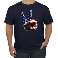 Wild Bobby, American Flag Mear Sign Hand Pop Culture Мъжки тениска, флот, 5xl
