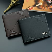 Мъже бизнес кожа с кожени портфейли Марка луксозен кратък тънък мъжки портмоне