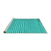 Ahgly Company Machine Wareable Indoor Square Abstract Turquoise Blue Contemporary Area Rugs, 5 'квадрат
