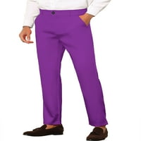 Lars Amadeus мъжки тънки панталони плоски предни плътни цветни бизнес панталони