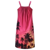 Cotonie Women's Beach Dress Leeveless Boho Flora Print Ress
