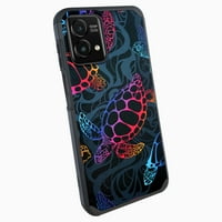 Metkase Hybrid Slim Phone Case Cover, съвместим с Motorola Moto G Power 5G - неонови костенурки