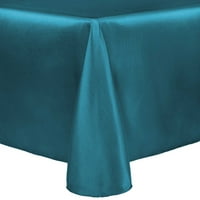 Ultimate Textile Rentible Shantung Satin - Величествена овална покривка - за домашни маси за хранене, тюркоазено синьо