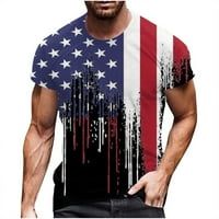 Тематични тематични ризи на САЩ с къс ръкав Crewneck Black L