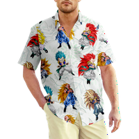 Аниме драконови топки рокли ризи за мъже, мъже ежедневни летни коледни полиестерни ваканции Редовно годни къси ръкав яка на шал редовни ризи