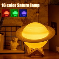 Цветове Галактическа планета лампа със стойка 3D Saturn Light USB акумулаторна нощна нощ нощна светлина W 300mAh батерия и дистанционно управление за деца
