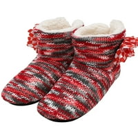 Avamo Women Pluffy Bootie плетен чехъл чорап топло вътре в зимните къщи обувки размер 4.5-9