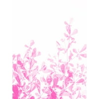 Magenta Plant Монохромно розово голямо стеново изкуство печат
