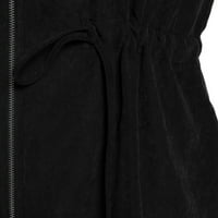 Зимни палта за жени спортуват на открито есен и зимна качулка пачуърк с цип космически костюм подплатен и удебелен дамски палта черен размер xxxxxl