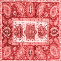 Ahgly Company Indoor Rectangle Abstract Red Modern Area Rugs, 2 '5'