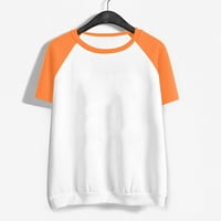 iopqo дамски върхове дамски ежедневни тениски екипаж с къси ръкави с къси ръкави на топ блуза летни върхове летни тоалети за жени оранжеви m