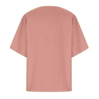 Hesxuno летни върхове за жени модерни плътни цветни бутони тениски