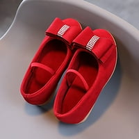 Aayomet Girls Princess Shoes Toddler Kids Baby Bowknot Единични сандали Обувки Размер на детето сандали момичета, червено 25