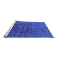 Ahgly Company Machine Pashable Indoor Rectangle Oriental Blue Industrial Area Rugs, 2 '4'