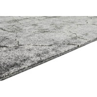 Начало Милан Сив Черно абстрактно каменно полипропиленов килим - 3'9 5'9