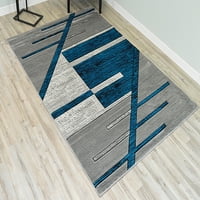 3D ефект ръчно издълбана дебела модерна съвременна абстрактна зона дизайн на килим тюркоаз