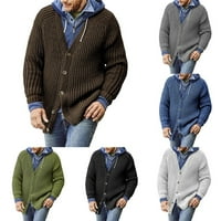 Мъже плетено пуловер Кардиган V бутон за яки