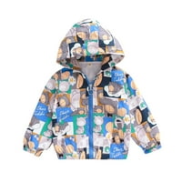Облекло за малко дете Детски момчета палто вятърни цип анимационни ветровити бебешки качулки яке за изходки момичета Момичета момичета палто и яке
