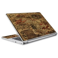 Кожна декола за Acer Chromebook R лаптоп винил опаковка пиратска карта arrrr съкровище злато
