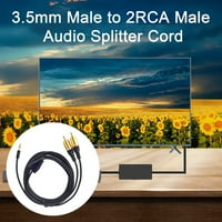 Аудио сплитер кабел - до 2, златно поставен, без загуба, PVC, дълъг универсален мъж до 2RCA мъжки стерео аудио кабел - повдигнете аудио аксесоарите си