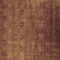 Ahgly Company Indoor Square Oriental Orange Industrial Area Rugs, 5 'квадрат