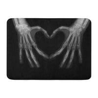 Xray кости на ръцете, които правят знака любовна сърдечна наука Doomat Floor Rug Bath Mat