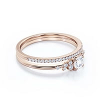 Минималистичен 1. Карат кръг отрязани диамантен мойсанит годежен пръстен, сватбен пръстен в стерлингово сребро с подарък за розово злато за нея, обещаващ пръстен, юбилей