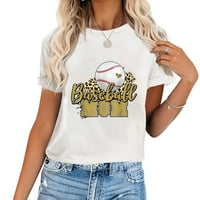 Бейзболна мама бейзболна златна леопард за майчини модни летни върхове за жени, със стилни дизайни