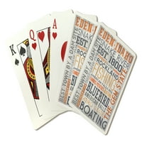 Eden, Aidaho, Rustic Typography, Lantern Press, Premium Playing Cards, Card Deck With Jokers, USA Made