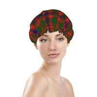 Шотландски клан тартан карирана шапка за душ за жени мъже водоустойчива регулируема капачка за коса за сън за баня с двоен слой
