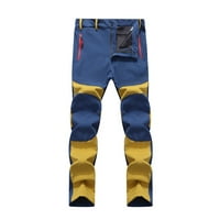 Blueek Men's Outdoor Color Blocking Slim зареждащи панталони плюшени топли ветроустойчиви еластични меки черупки Панталони Носещи велосипедни панталони за планинар