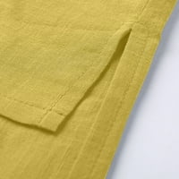 Женски летен памучен спално бельо върхове половин ръкав блузи ежедневни върхове с прорези меки леки блузи свободни приспособявания