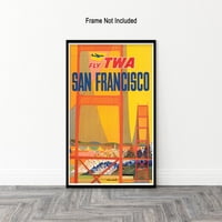 Плакат за пътуване - Vintage San Francisco Print - Unframed Wall Art - Уникален декор за стена за дома, хол, кухня, офис, баня - винтидж плакат