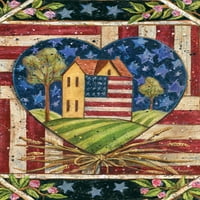 Toland Home Garden American Folk Heart Country Patriotic Flag двустранно