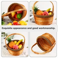Износване, устойчива на плетенничен тъкан кошница преносима кошница за съхранение на плодове многофункционална кошница за пазаруване