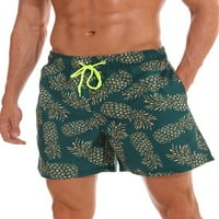 Sanviglor Men Beach Pants Pocket Swimsuit High Aistshorts Удобен костюм за плуване гореща пролет за къпане зелен ананас A 4xl
