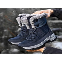 Ferndule Mens Snow Boots плюшени облицовани зимни ботуши Средния телешки топли обувки Небрежни FAU FAR WHINK WORK COMFORTY Lightweight Blue 6.5