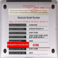 Kaishek Plastic Hard Case Cover само съвместим - пуснат MacBook Pro 15 Модел на дисплея на ретината: Национален A 108