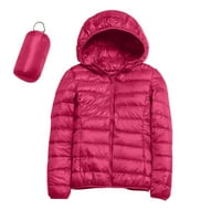 Зимни палта за жени топла водоустойчива леко яке с качулка вятърно палто с рециклирана изолация тънък къс качулка надолу палто