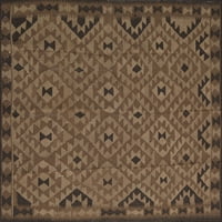 Ahgly Company Machine Wareable Indoor Rectangle Traditional Dark Gold Brown Area Rugs, 2 '5'