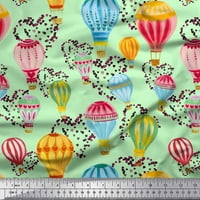 Soimoi Silk Fabric Heart & Hot Air Balloon Празнични отпечатъци от отпечатъци от двор